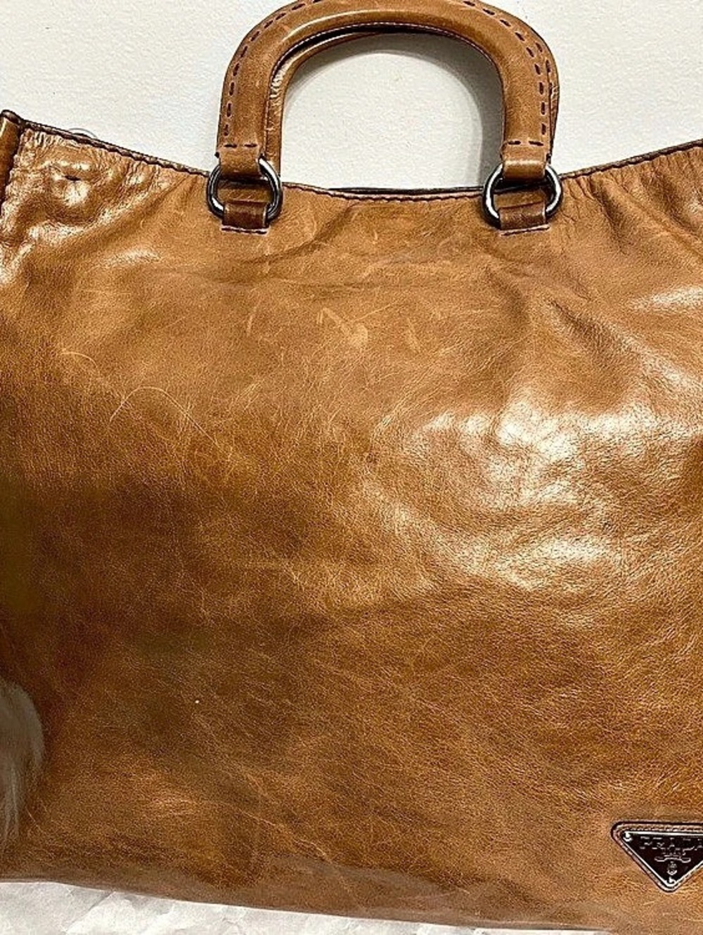 Prada Brown Leather handbag/Tote